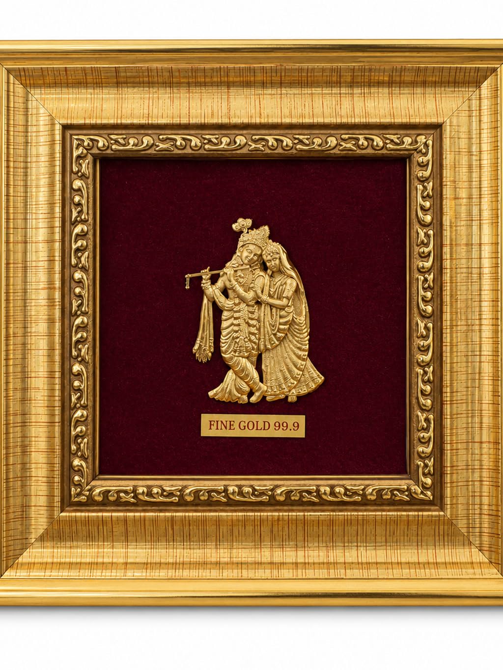 7 x 6 Radha Krishna Fine Gold 99.9 Framed Wall Art Decor