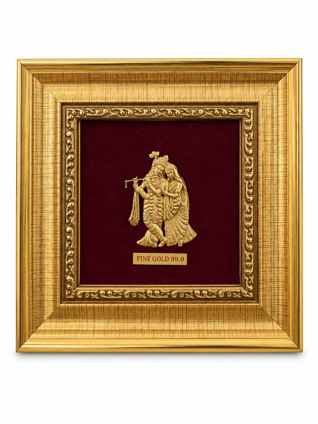 7 x 6 Radha Krishna Fine Gold 99.9 Framed Wall Art Decor