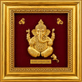 5 x 5 Lord Ganesha 3D Relief Art Frame, Fine Gold 24K