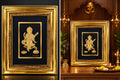10 x 8 Goddess Saraswati 24K Gold Leaf Art Frame, Black & Gold